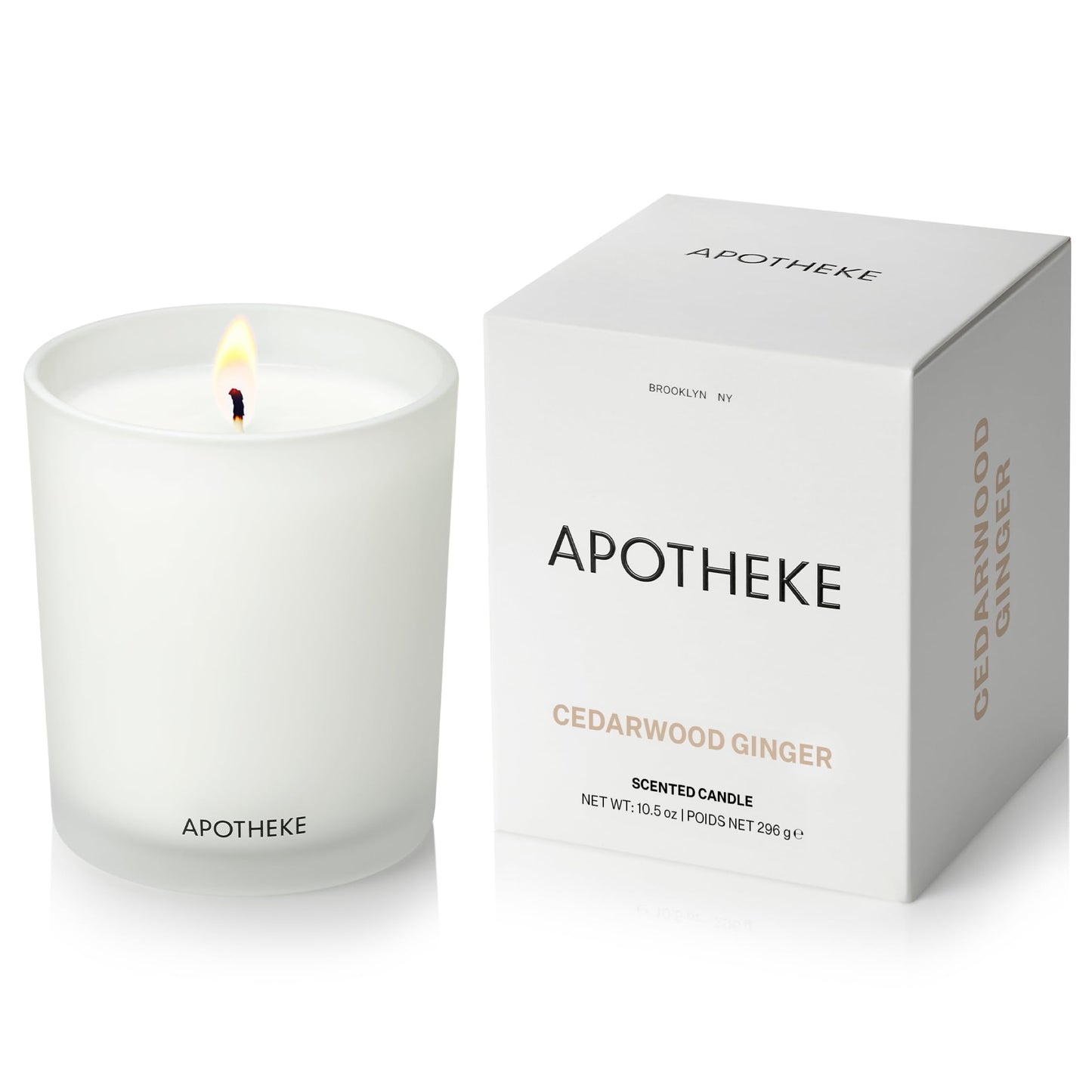 APOTHEKE Cedarwood Ginger 10.5 oz Soy Candle – Luxury Jar, Non-Toxic