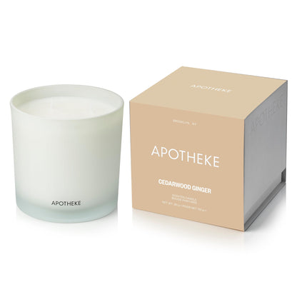 Apotheke 3-Wick Cedarwood Ginger Soy Jar Candle – 26 oz Gift for Women