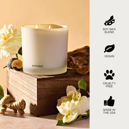 Apotheke 3-Wick Cedarwood Ginger Soy Jar Candle – 26 oz Gift for Women