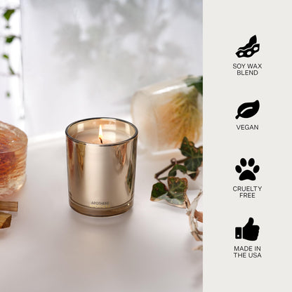 Apotheke Firewood Signature Candle – 10.5 oz Soy Wax Jar, Long-Lasting Fall Scent with Perfume-Grade Oils