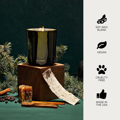 APOTHEKE Signature Candle – Juniper Birch (10.5 oz) Soy Jar | Long-Lasting Fall Fragrance