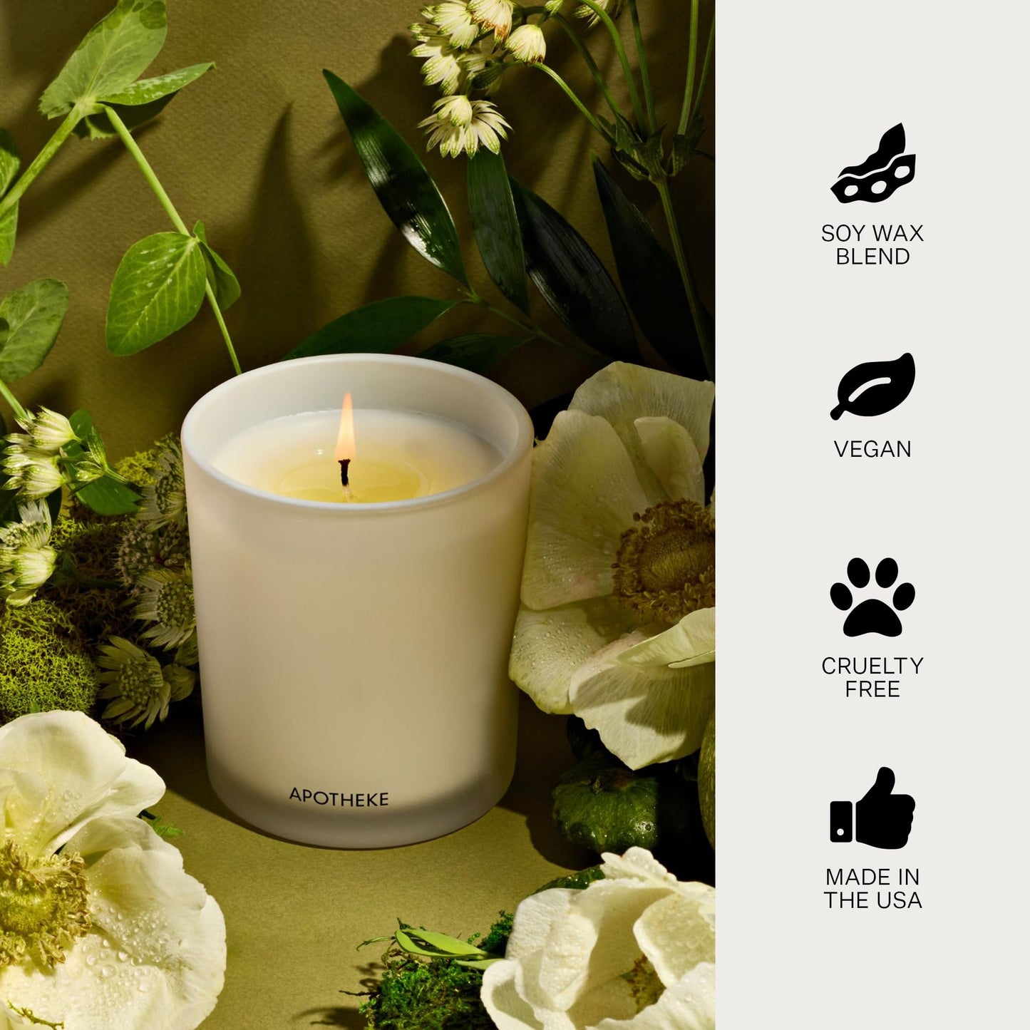 APOTHEKE Verdant Garden 10.5 oz Soy Candle | Cedarwood, Fig, Jasmine, Coconut