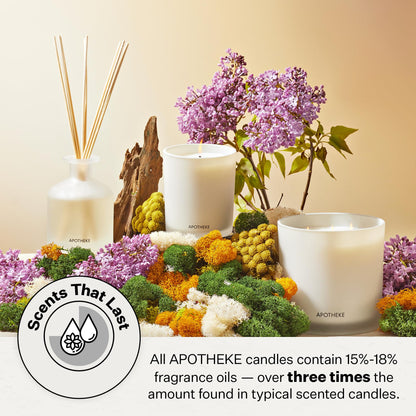 Apotheke Wild Mint & Ivy Scented Candle – 10.5 oz Soy Wax, Large White Jar