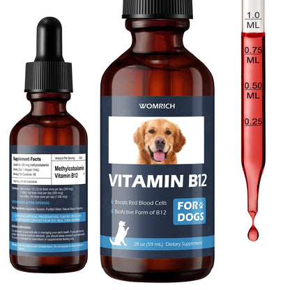 Appetite Stimulant Vitamin B12 for Dogs | Methylcobalamin (Methyl B12) 2 fl oz