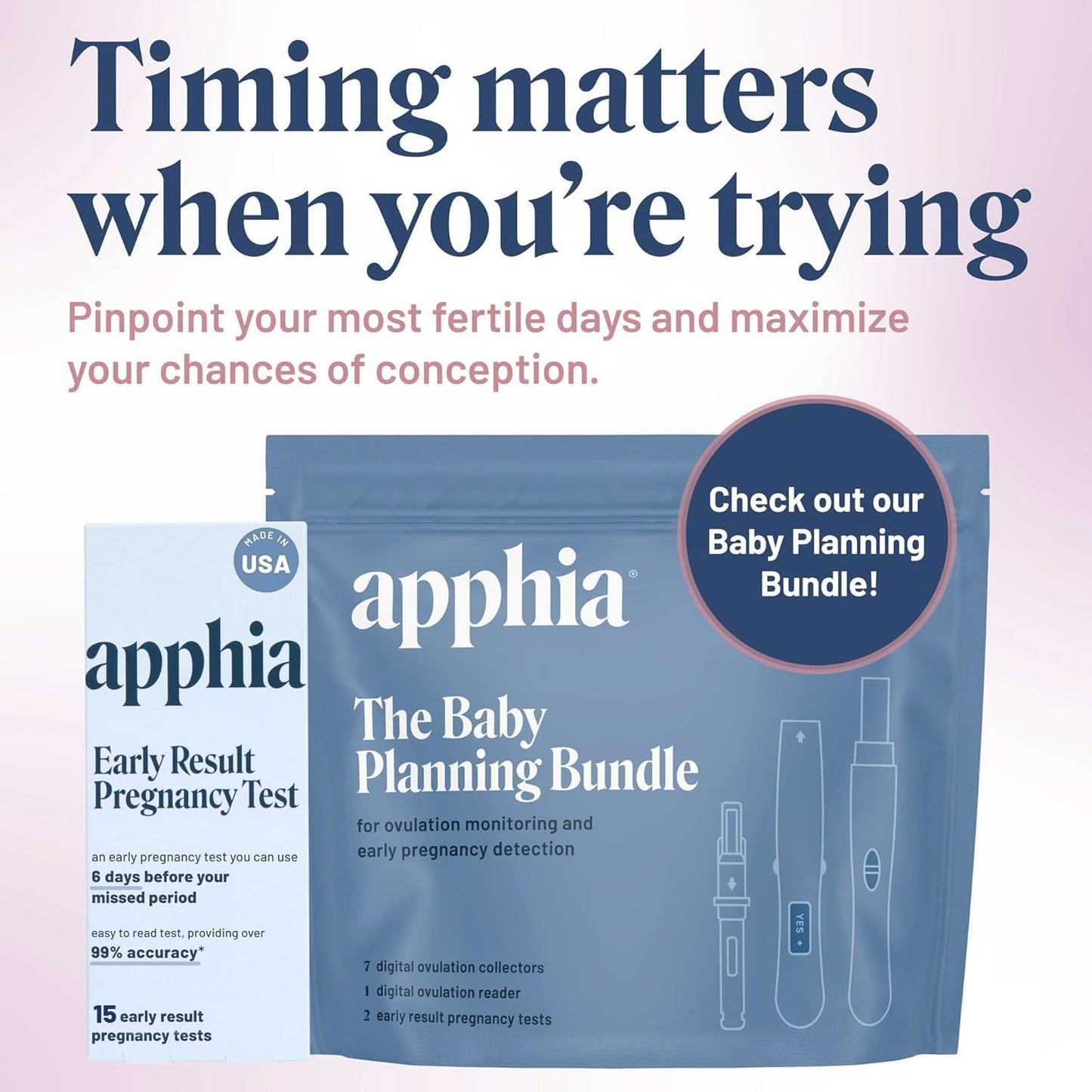 Apphia Early Detection Pregnancy Test – 6 Days Sooner, Midstream hCG Strips, 15 Tests, Made in USA