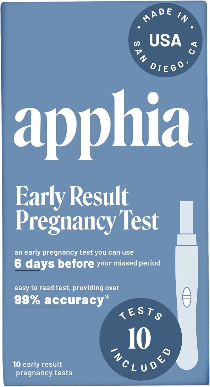 Apphia 10 Pack Early Detection Pregnancy Test – Midstream hCG Strips – Made in USA
