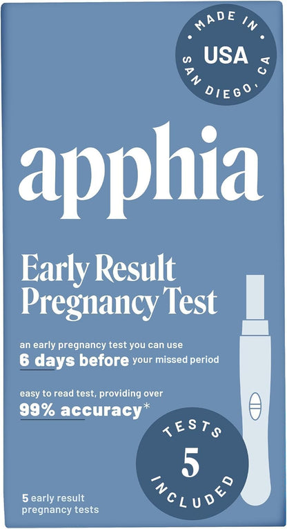 Apphia Early Detection Pregnancy Test - 6 Days Sooner | Midstream hCG Strips | Made in USA (Pack of 5)