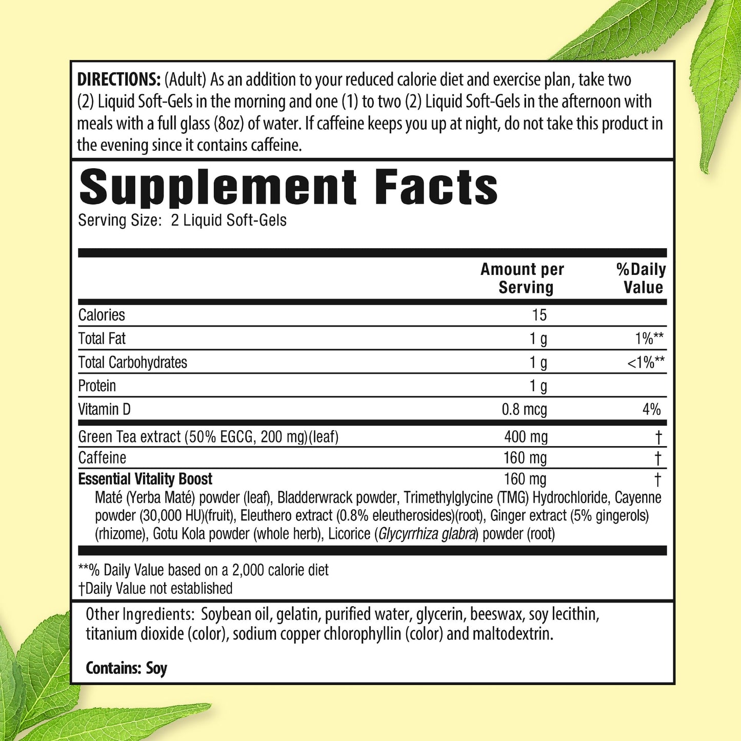 Applied Nutrition Green Tea Fat Burner – 3 Pack (30 Liquid Soft-Gels) – Increases Calorie Burning & Powerful Antioxidants – 45 Servings