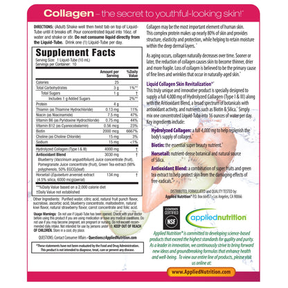 Applied Nutrition Liquid Collagen Skin Revitalization – 2x10 Tubes (Tropical Strawberry Kiwi)