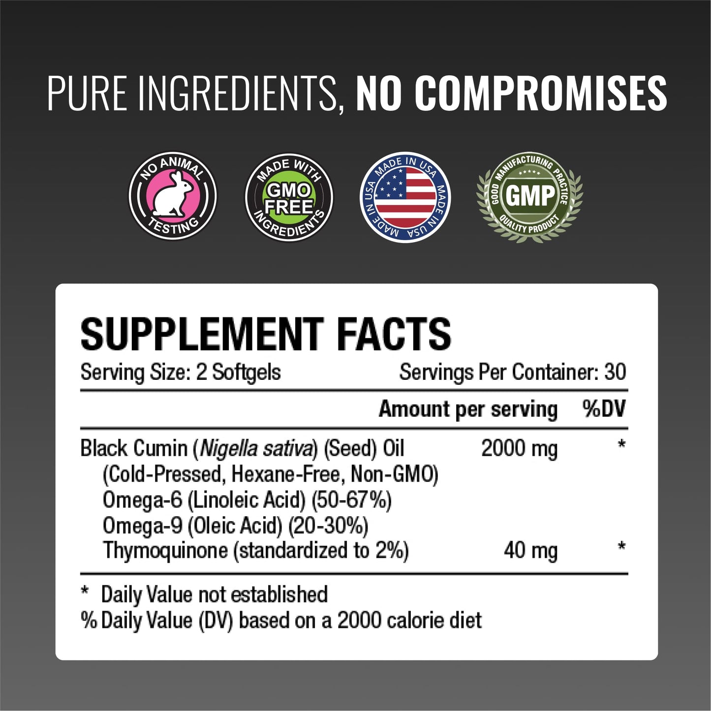 Approved Science Black Seed Oil – 2% Thymoquinone, Cold-Pressed Nigella Sativa, USA Made