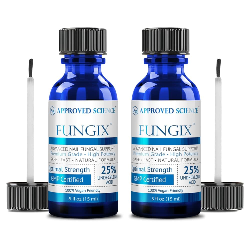 Approved Science Fungix 25% Undecylenic Acid – Extra Strength Nail Fungus Treatment with Tea Tree Oil | Pack of 2