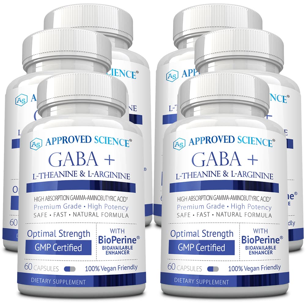 Approved Science GABA+ | Calm, Sleep & Mood Support | 600mg GABA + L-Theanine | 360 Vegan Capsules