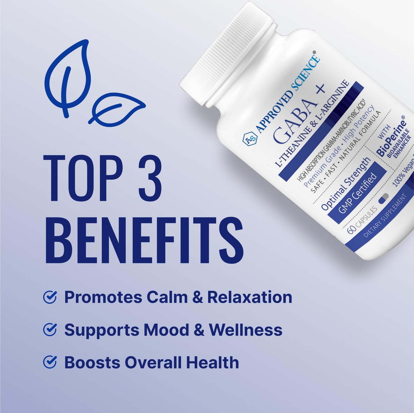 Approved Science GABA+ – Calm, Sleep & Mood Support | 60 Vegan Capsules