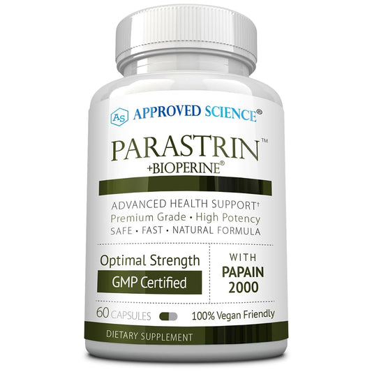 Approved Science Parastrin – 60 Vegan Capsules with Black Walnut, Garlic, Papain 2000 & BioPerine BritishVita | Premium UK Vitamins & Wellness Supplements