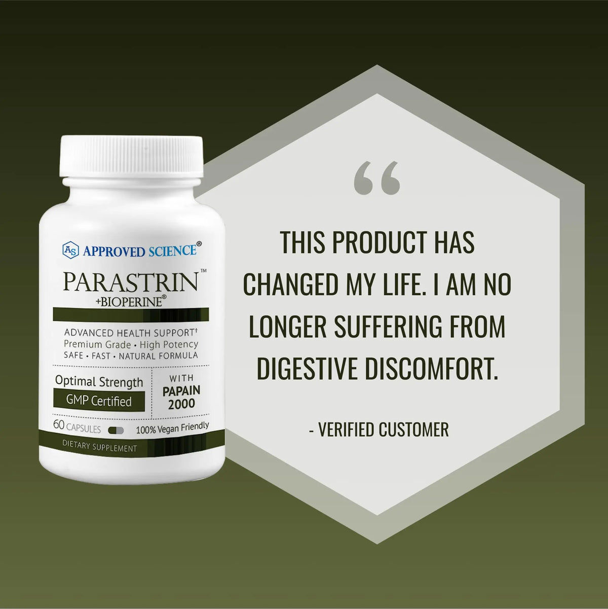 Approved Science Parastrin – 60 Vegan Capsules with Black Walnut, Garlic, Papain 2000 & BioPerine BritishVita | Premium UK Vitamins & Wellness Supplements