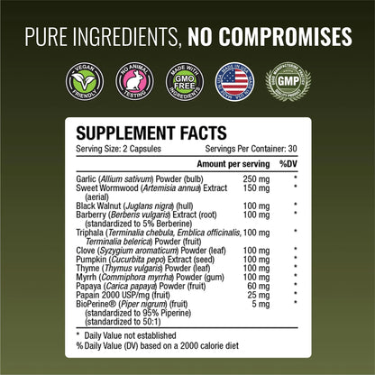 Approved Science Parastrin - 120 Capsules | Cleanse & Gut Health | Vegan BritishVita | Premium UK Vitamins & Wellness Supplements