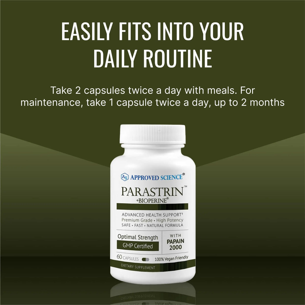 Approved Science Parastrin – 60 Vegan Capsules with Black Walnut, Garlic, Papain 2000 & BioPerine BritishVita | Premium UK Vitamins & Wellness Supplements