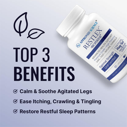 Approved Science Restlex - 420 mg Magnesium Glycinate Blend + 200 mg L-Theanine, 60 Capsules