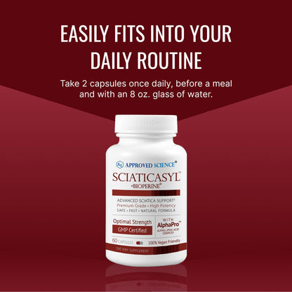 Approved Science Sciaticasyl – Optimal Sciatic Nerve Support, Vegan, 60 Capsules