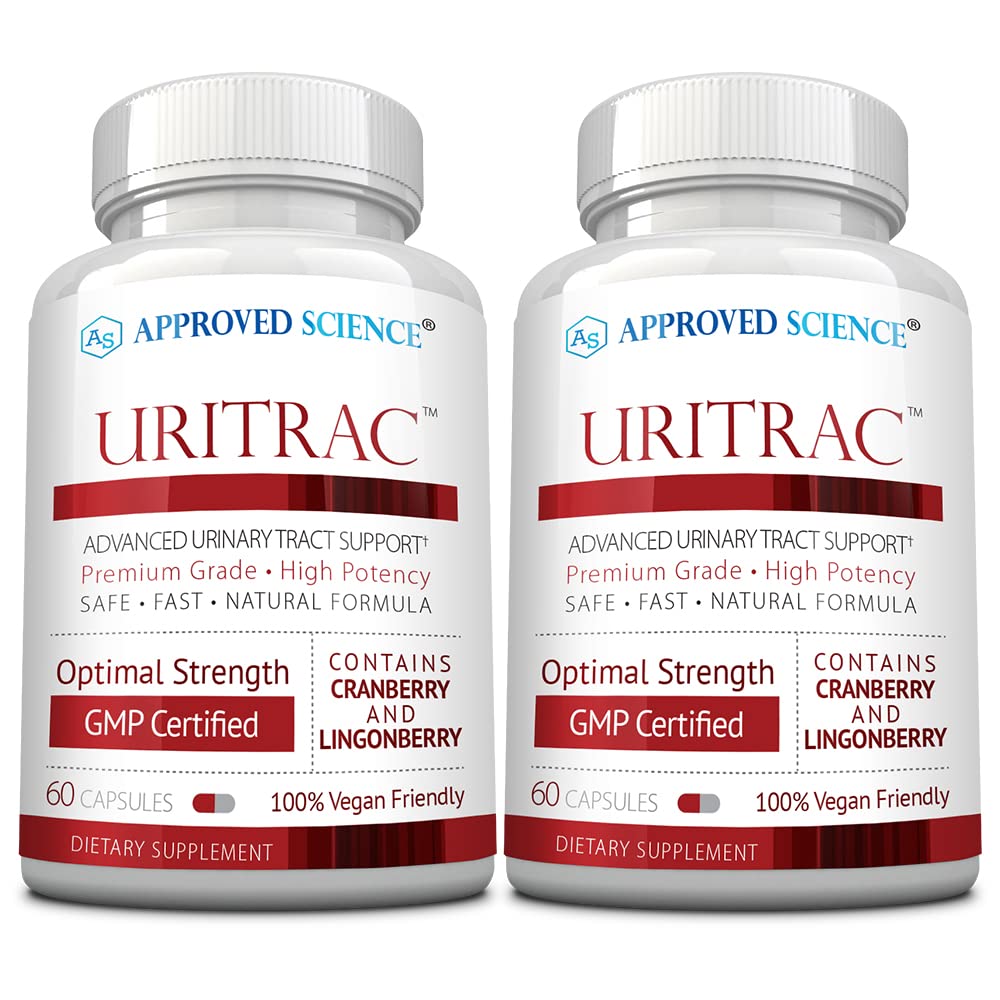 Approved Science Uritrac UTI Support - Cranberry, D-Mannose, Lingonberry | 60 Capsules Pack of 2