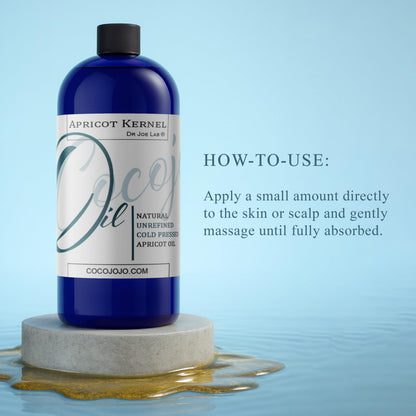 Apricot Kernel Oil - Pure Unrefined Cold-Pressed (32 oz) - Vegan, Non-GMO