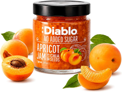 No Added Sugar Apricot & Chia Seed Jam 230g Diablo Sugar Free