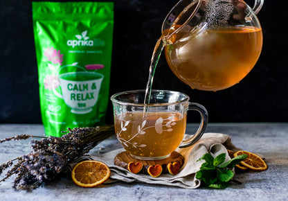 AprikaLife Calm & Relax Herbal Tea – Chamomile, Peppermint & Lavender (60 Tea Bags)