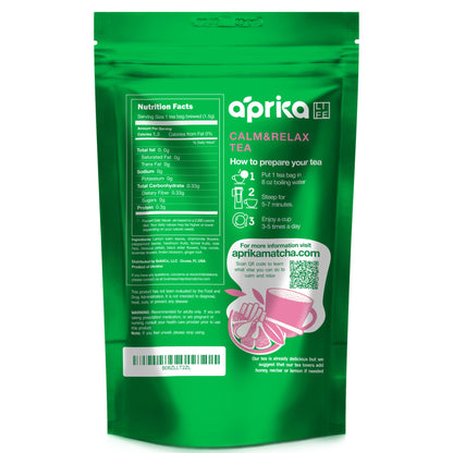 AprikaLife Calm & Relax Herbal Tea – Chamomile, Peppermint & Lavender (60 Tea Bags)