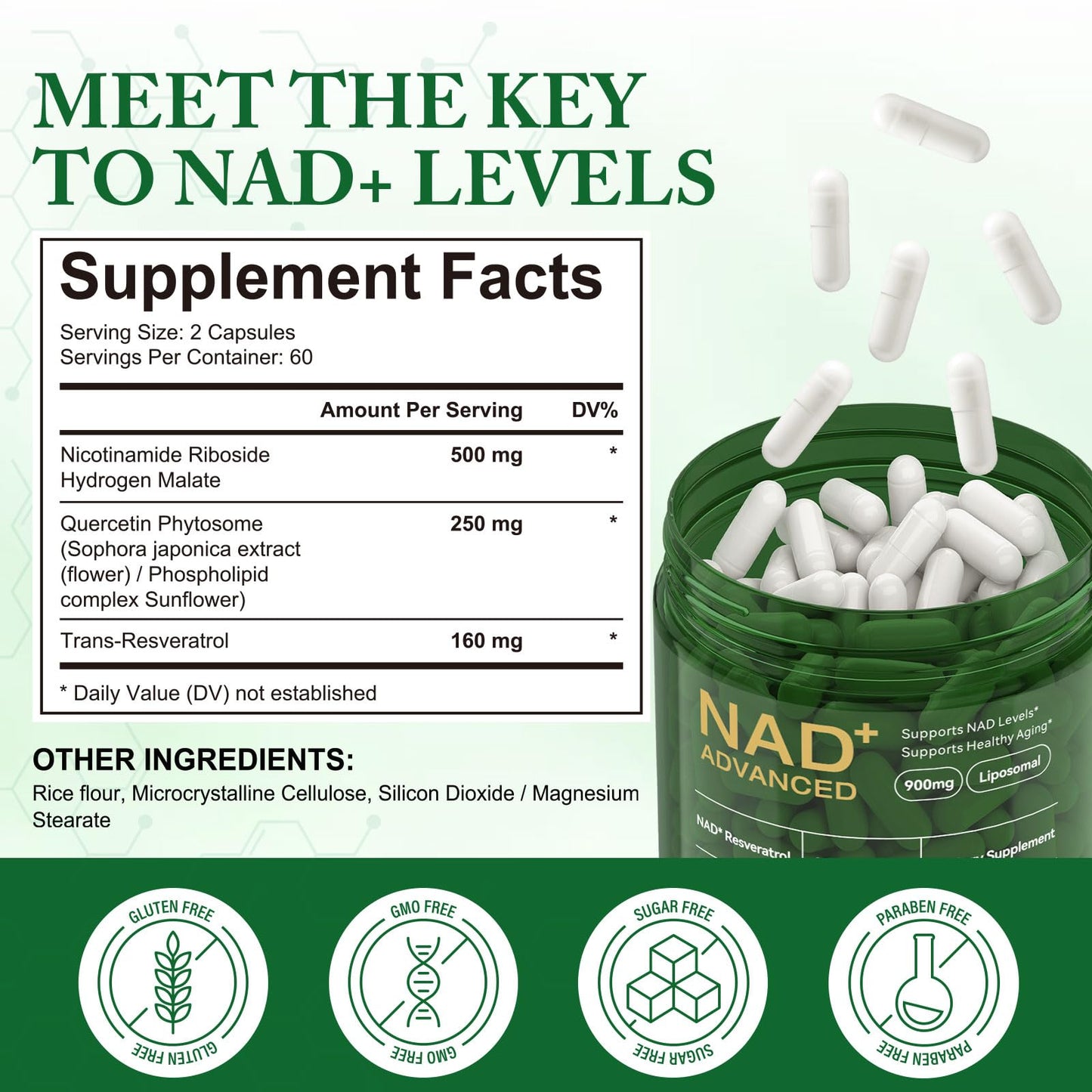 APU.FAIRY NAD Supplement - Liposomal NAD+ with Nicotinamide Riboside | Energy, Anti-Aging & Cellular Support | 120 Capsules