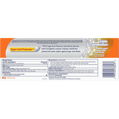 Aquafresh Extreme Clean Whitening Action Toothpaste with Fluoride – 6 x 5.6 oz