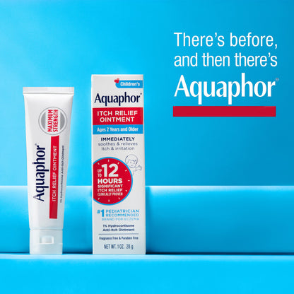 Aquaphor Children's Itch Relief Ointment 1% Hydrocortisone – Fragrance Free, 2 x 1 oz Tubes