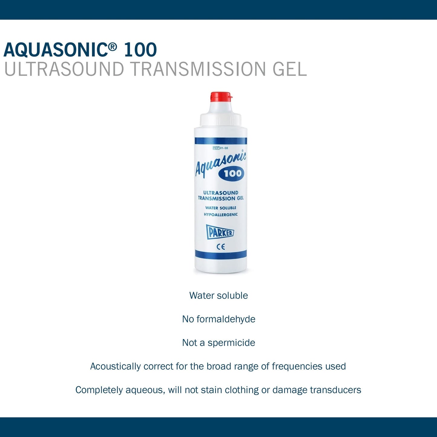 Aquasonic 100 Ultrasound Gel 0.25L Bottle | Parker Laboratories