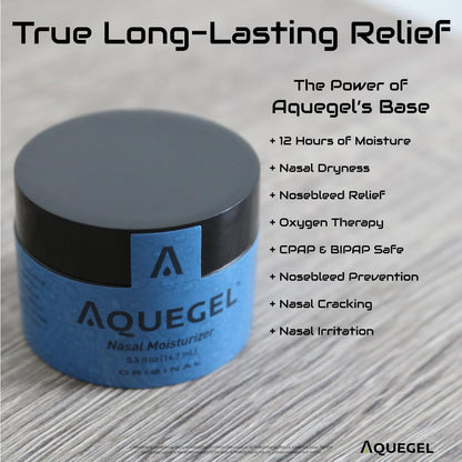 Aquegel Nasal Moisturizer (Original Unscented) – 12-Hour Nasal Moisture Relief | Water-Based Nose Gel
