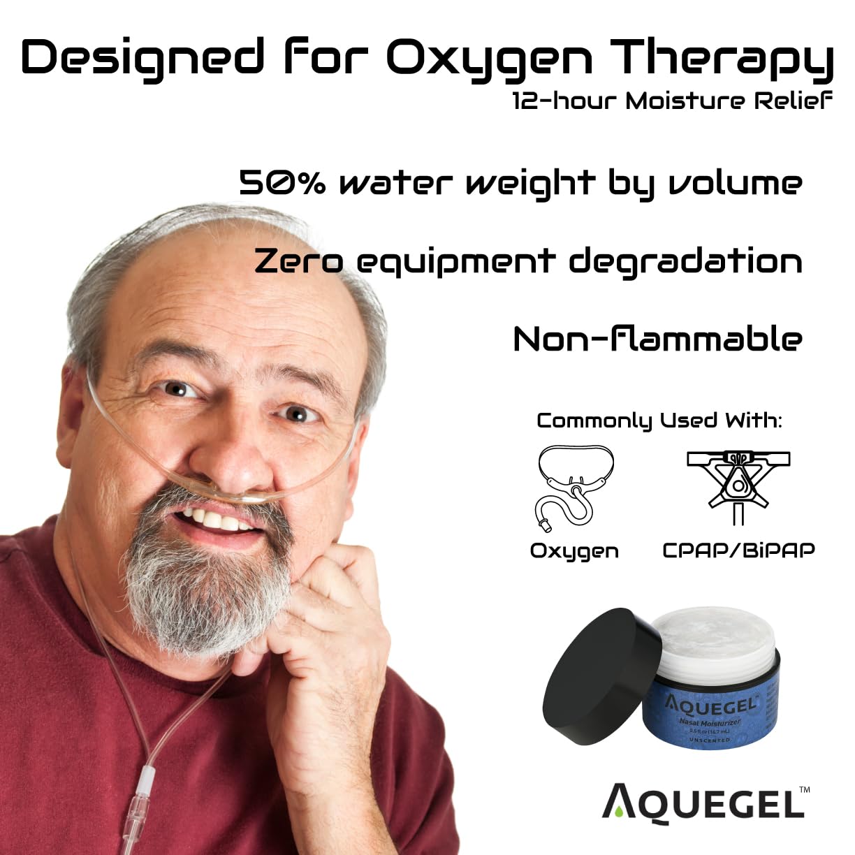 Aquegel Nasal Moisturizer (Original Unscented) – 12-Hour Nasal Moisture Relief | Water-Based Nose Gel