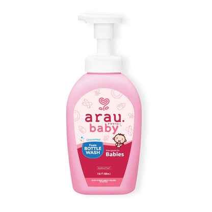 Arau Baby Unscented Foam Bottle Wash, Natural Plant Based Baby Bottle & Dish Soap, No Artificial Fragrance or Additives, Gentle for Washing Bottles, Pacifiers and Toys, Easy Rinse, 15.21 Fl Oz