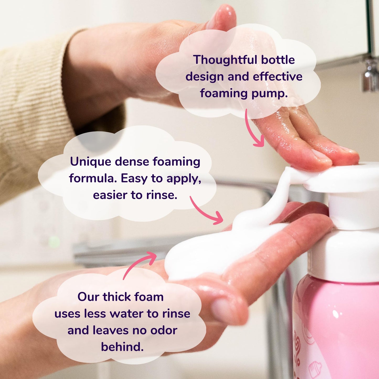 Arau Baby Unscented Foam Bottle Wash, Natural Plant Based Baby Bottle & Dish Soap, No Artificial Fragrance or Additives, Gentle for Washing Bottles, Pacifiers and Toys, Easy Rinse, 15.21 Fl Oz