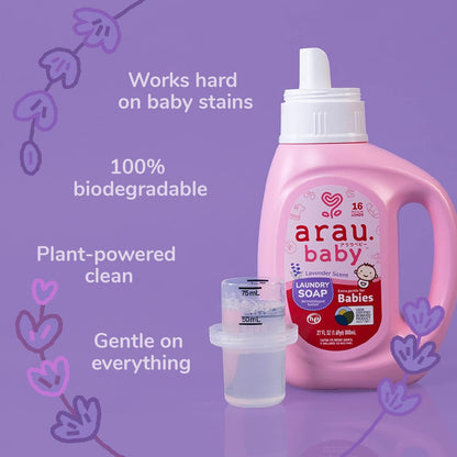 Arau Baby Laundry Soap – Lavender, Plant-Based, 27 oz