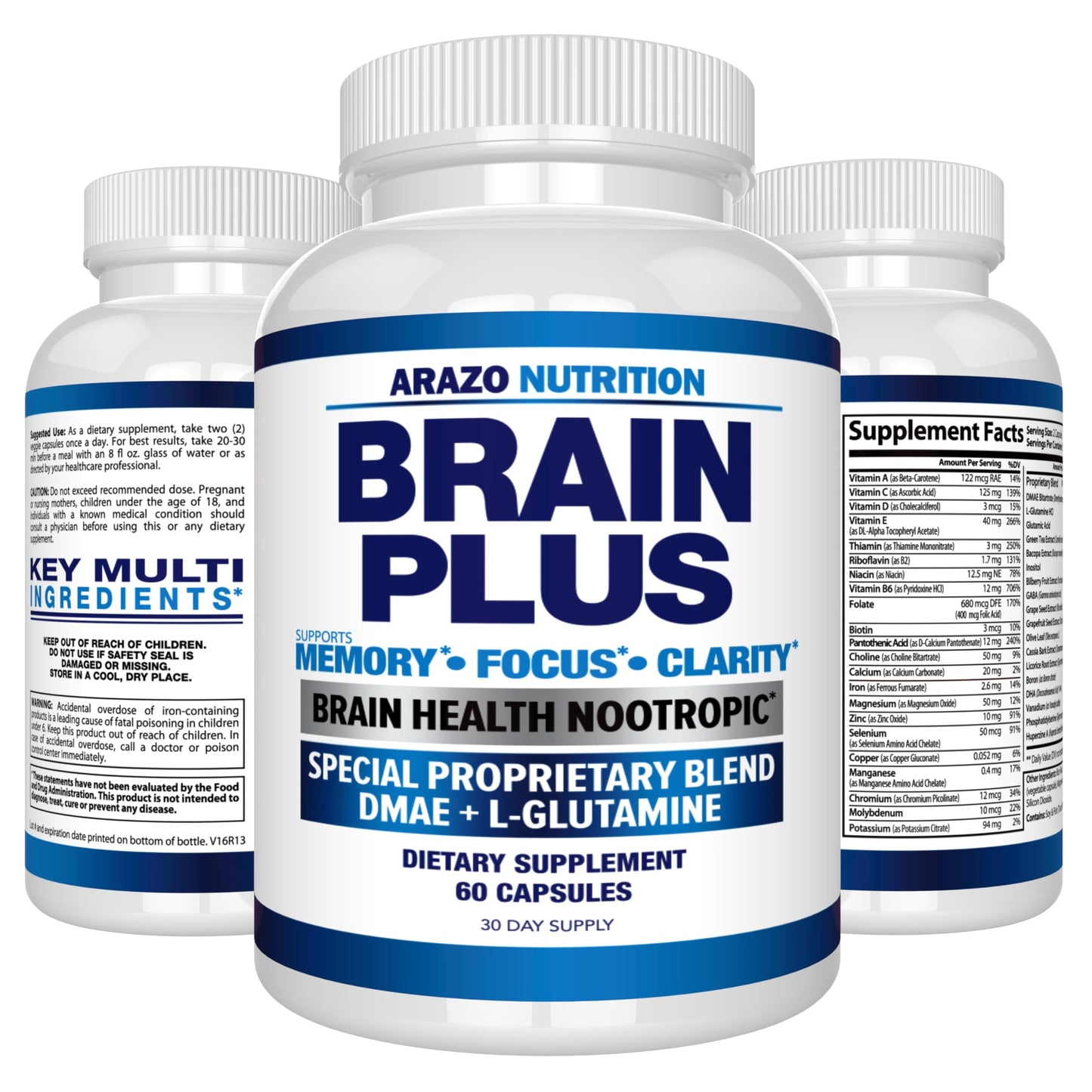Arazo Nutrition Brain Function Supplement – Memory, Focus & Clarity