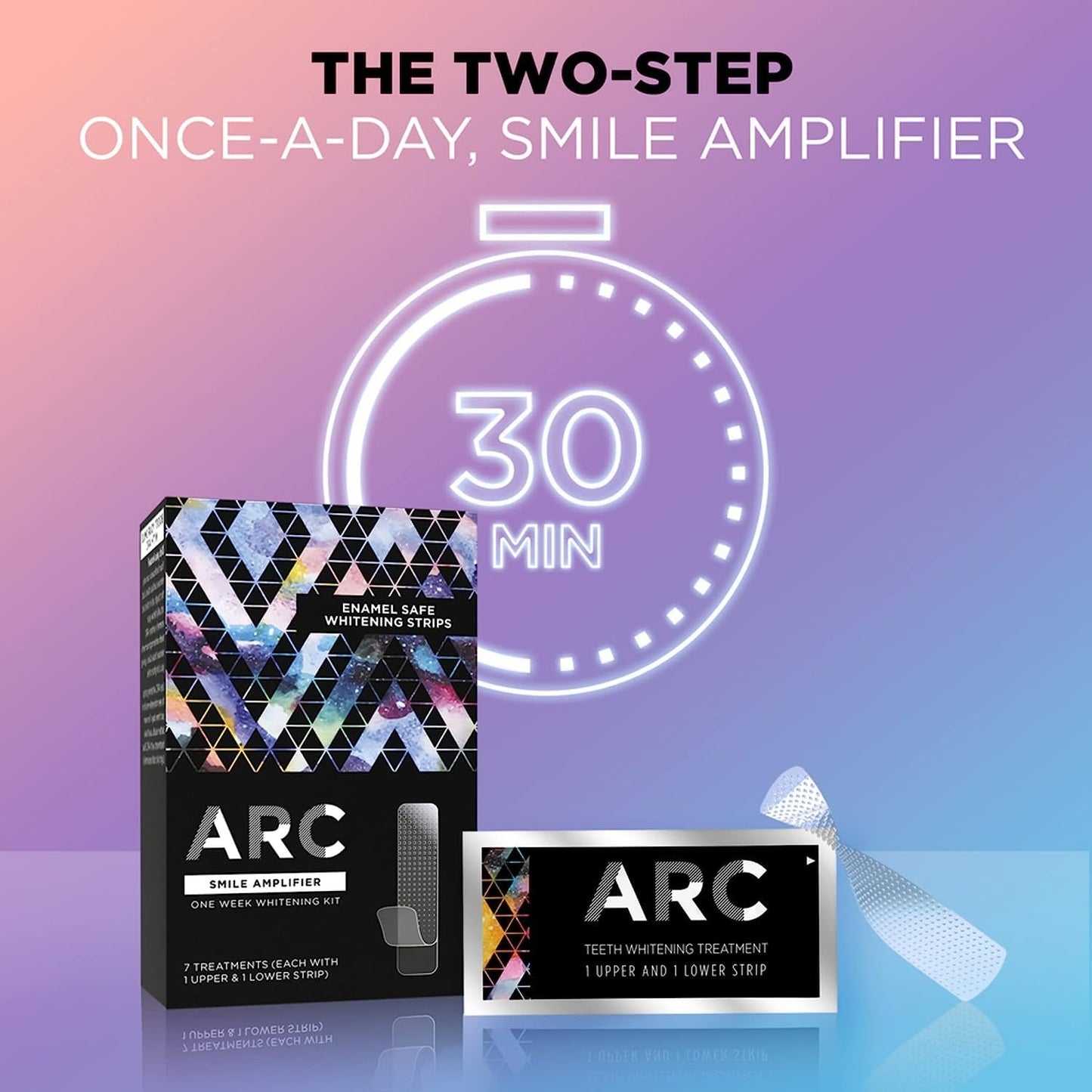 ARC Teeth Whitening Strip Kit – Smile Amplifier (14 Strips, 7 Count Pack)