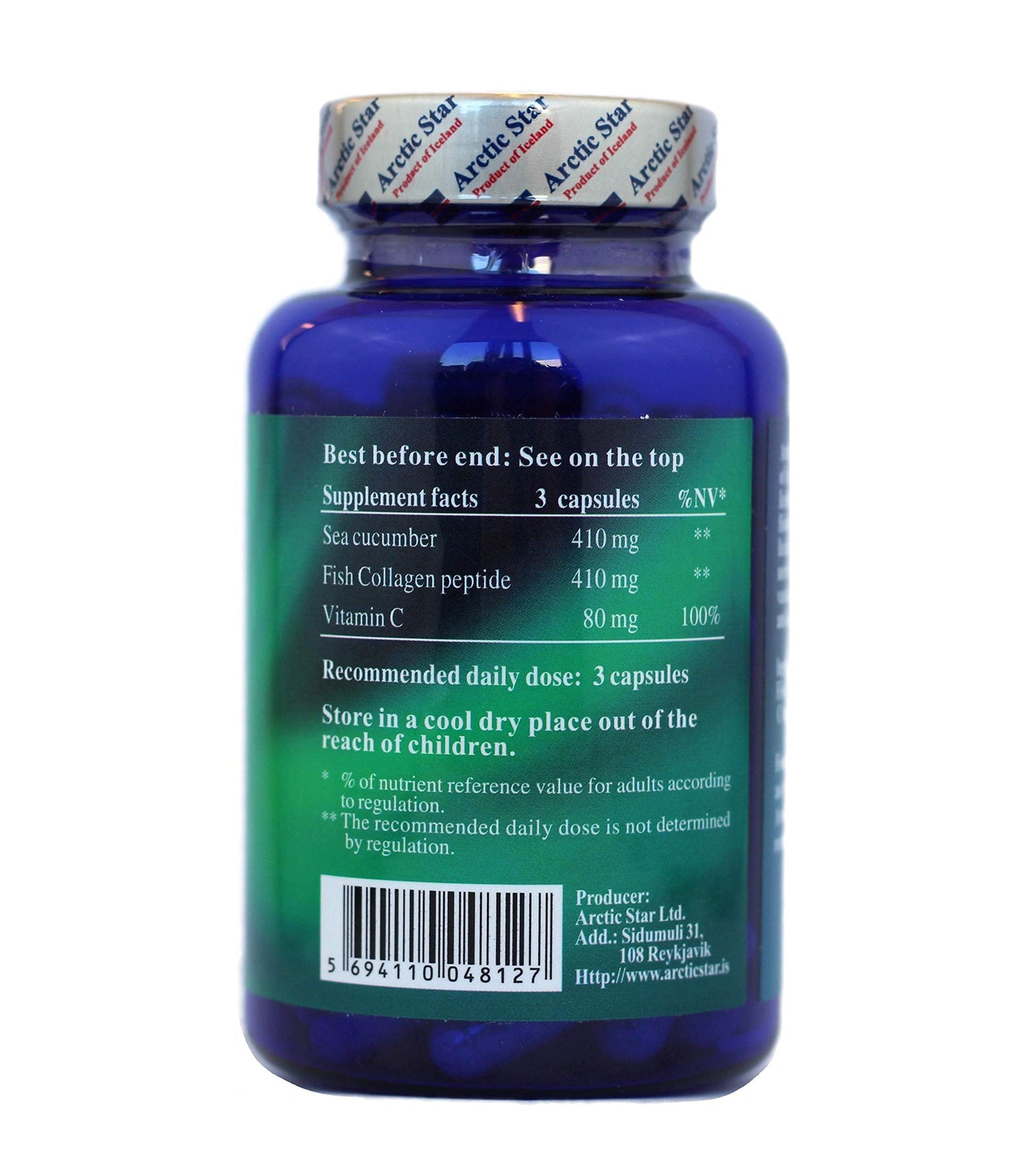 Arctic Star Marine Collagen – Hydrolyzed Collagen from Iceland (90 Capsules) for Skin, Hair & Nails