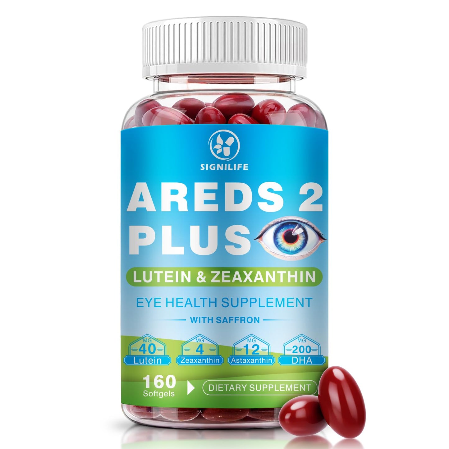 AREDS 2+ Eye Vitamins Softgels 160 Count | Lutein 40mg, Zeaxanthin 4mg