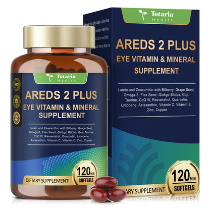 AREDS 2 Eye Vitamins for Macular Health & Dry Eye — Lutein, Zeaxanthin, Omega-3, 120 Softgels