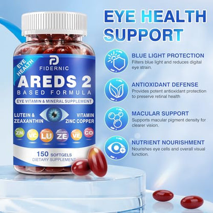 AREDS2 Eye Vitamin & Mineral Supplement — Lutein & Zeaxanthin, C & E, Zinc & Copper | 150 Softgels