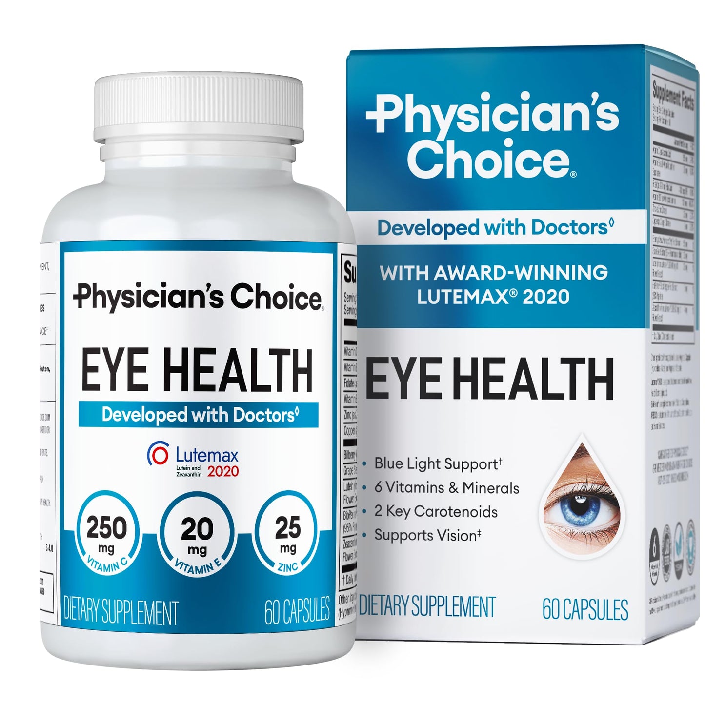 Areds 2 Eye Vitamins - Lutein, Zeaxanthin & Bilberry Extract - Supports Eye Strain, Dry Eyes, and Vision Health - 2 Award-Winning Clinically Proven Eye Vitamin Ingredients - Carotenoid Blend