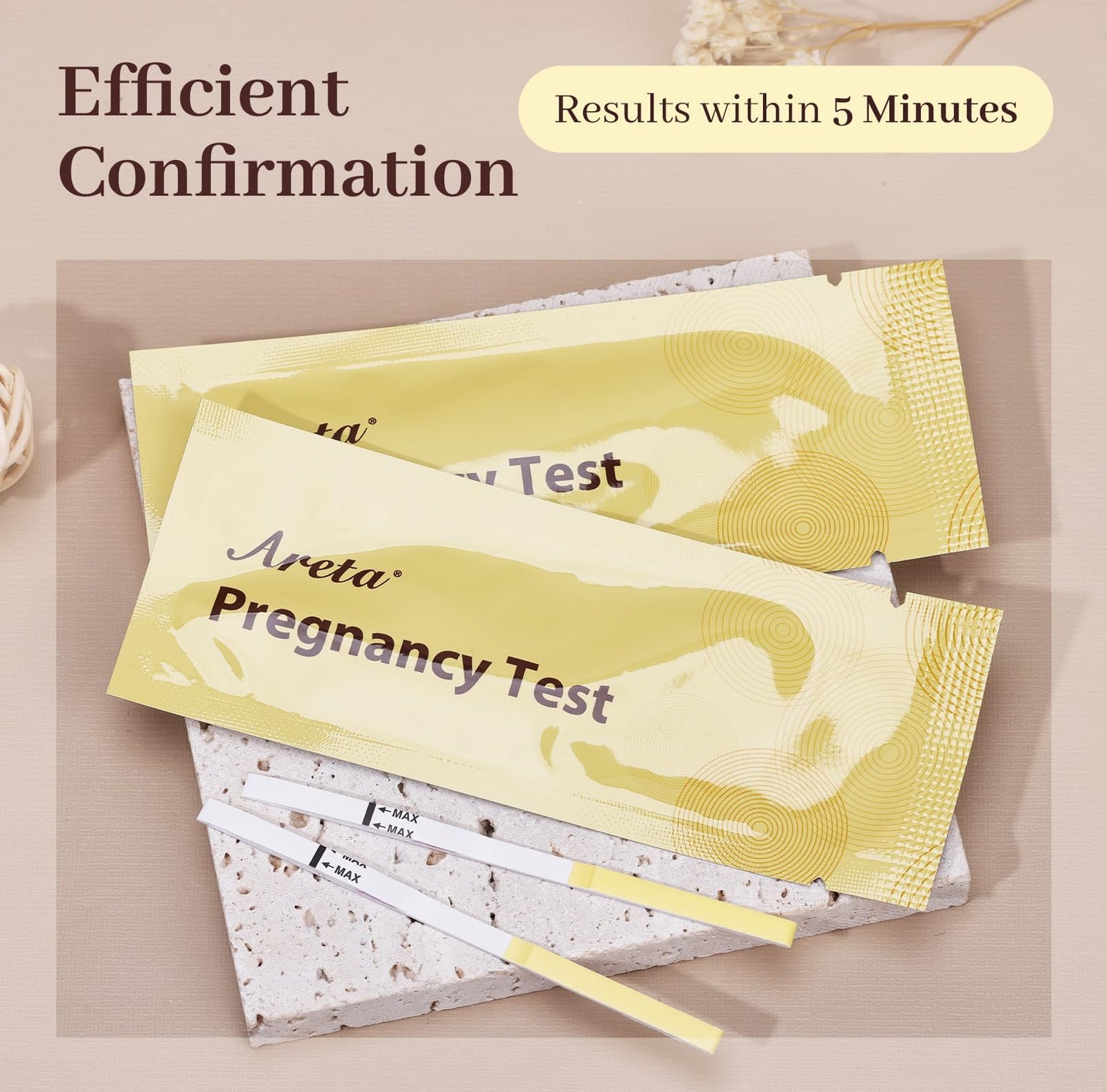 Areta Pregnancy Test Strips: 50-Pack HCG Tests for Early Detection - Highly Accurate & Rapid Results