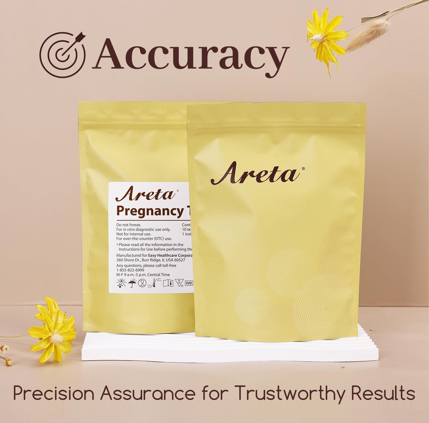 Areta Pregnancy Test Strips: 50-Pack HCG Tests for Early Detection - Highly Accurate & Rapid Results