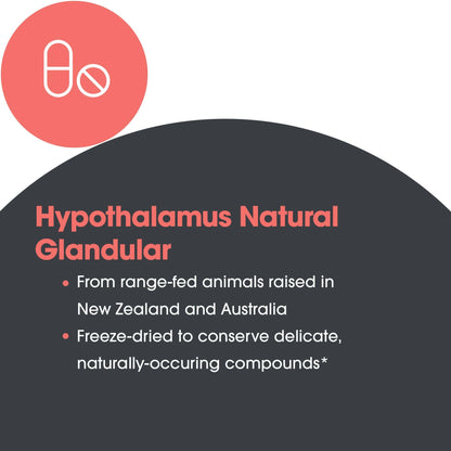 Allergy Research Group Hypothalamus Supplement - Endocrine & Adrenal Support, 500mg Bovine Glandular Vegicaps, 100 Count