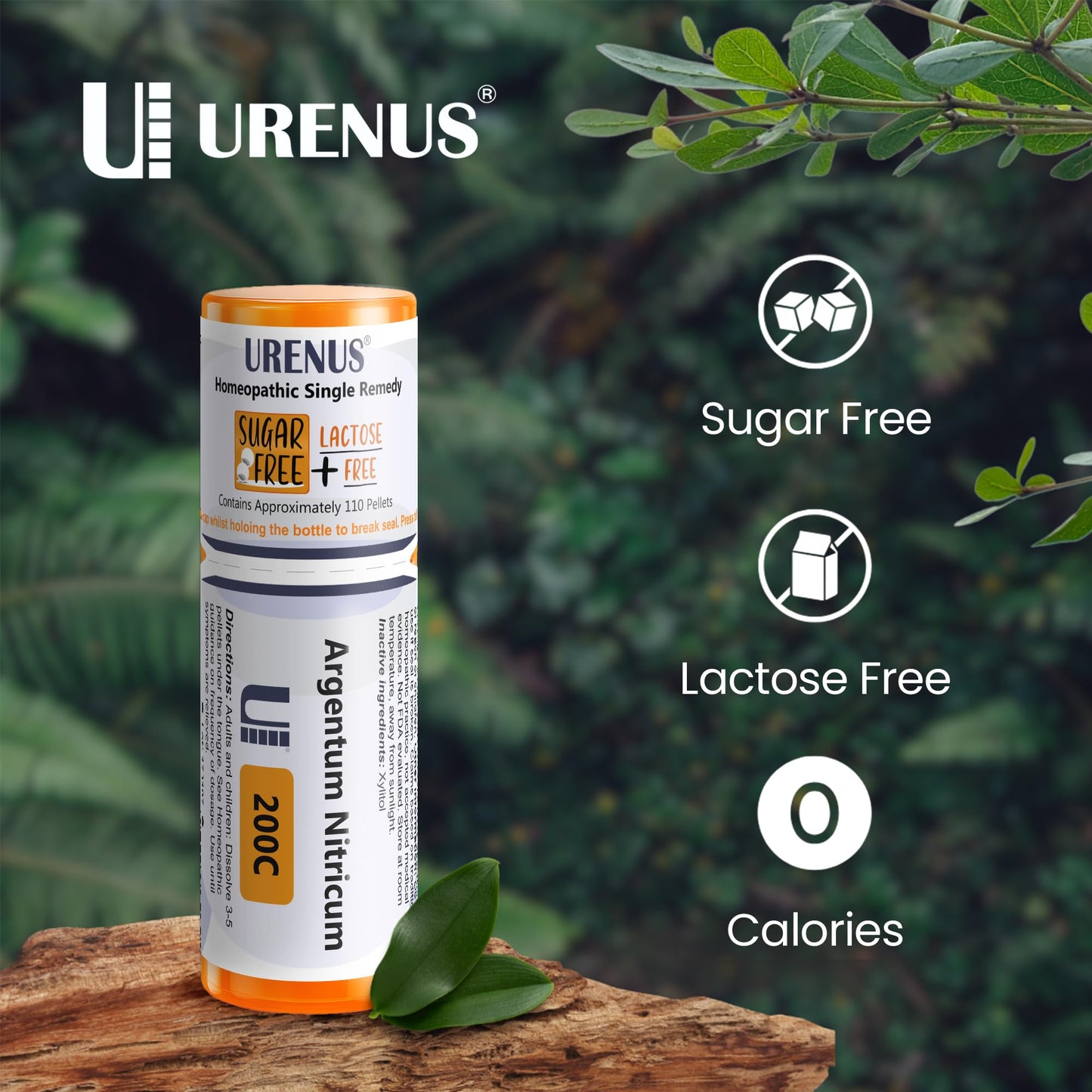 Argentum Nitricum 200C – Sugar Free & Lactose Free Homeopathic Remedy (110 Pellets) | Urenus