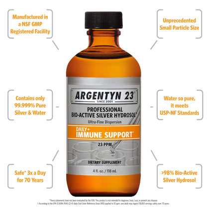 Argentyn 23 Professional Immune Support - Colloidal Silver Hydrosol, 23 ppm, 4 oz