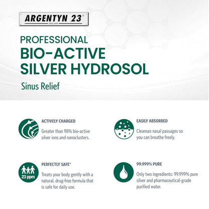 Argentyn 23 Sinus Relief - Colloidal Silver Nasal Spray, 23 ppm, 1 fl oz